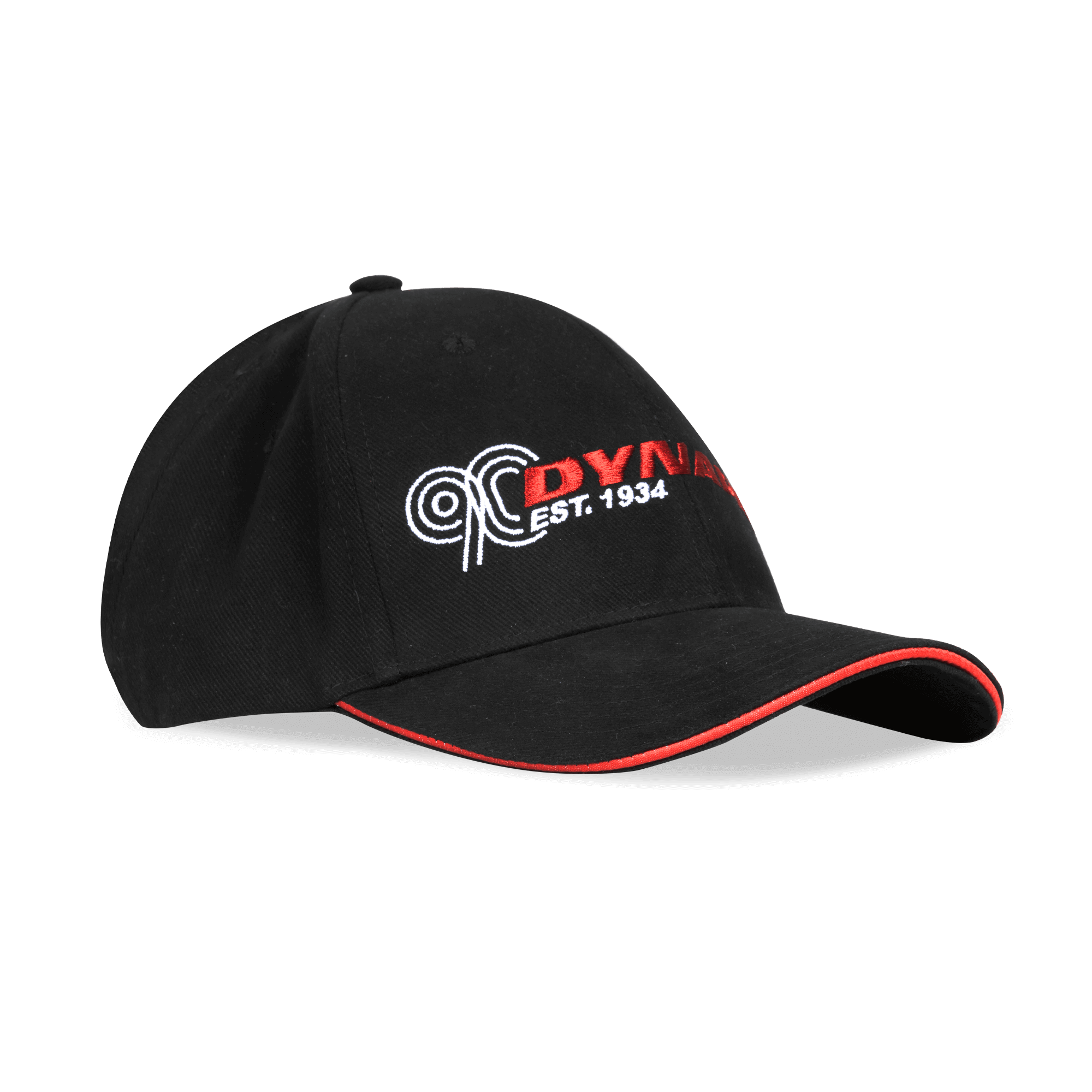 black cap with dynapac logo in white and red